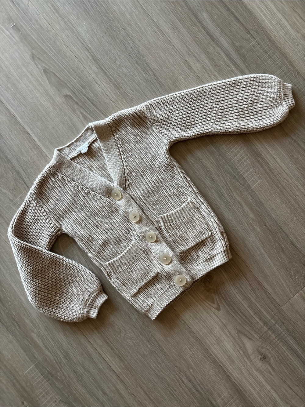 Jamie Kay Beige V-Neck Button Front Knit Cardigan Sweater 1yr